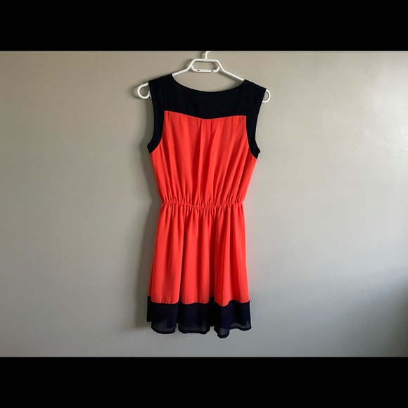 Katie Orange and Navy Summer Dress - size small - Picture 7 of 8